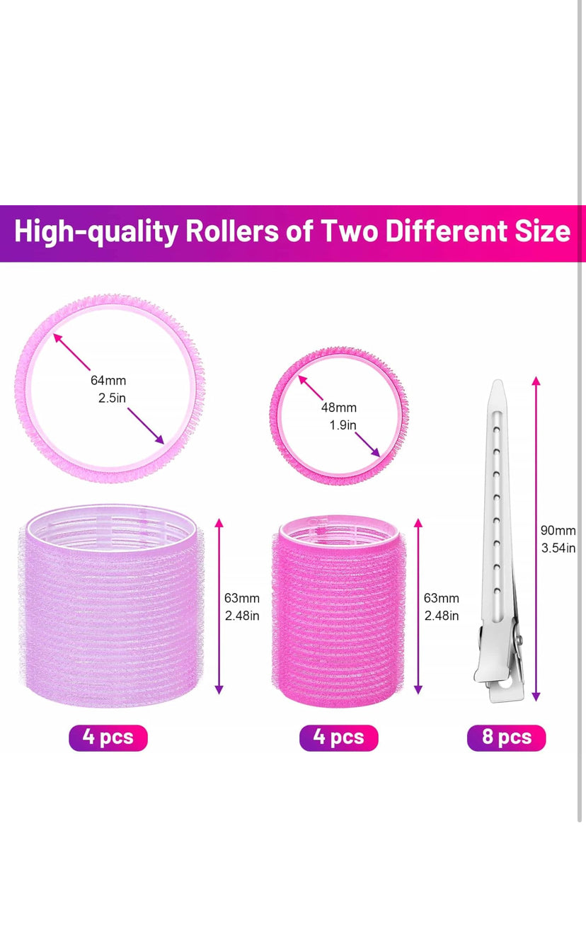 18 pieces hair grip rollers