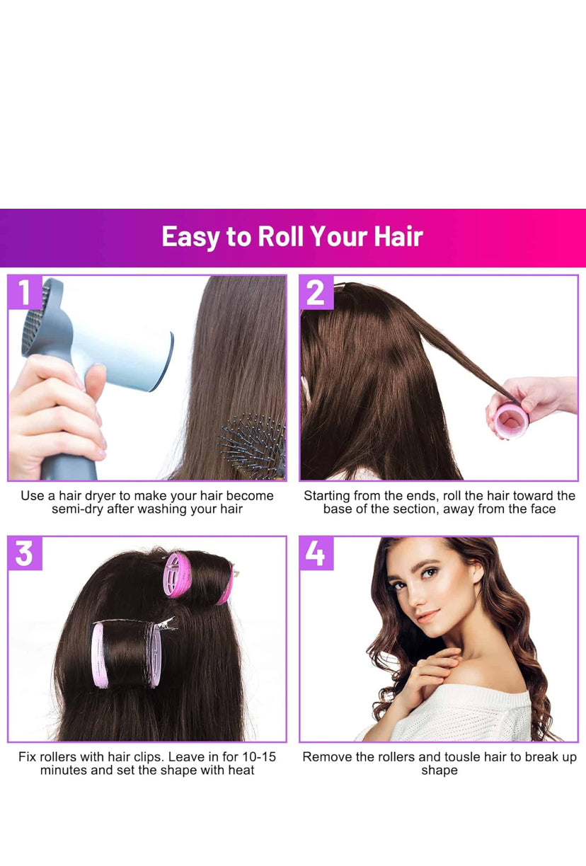 18 pieces hair grip rollers